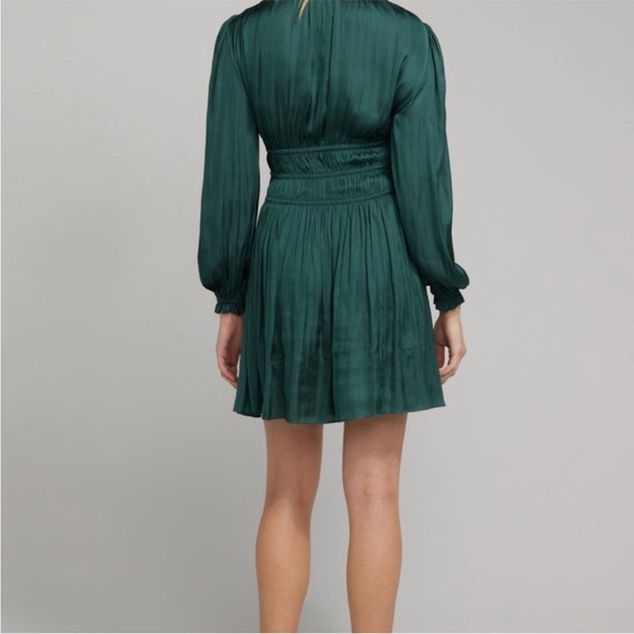 Maje Satin Dress With Ruffles - Picture 3 of 10